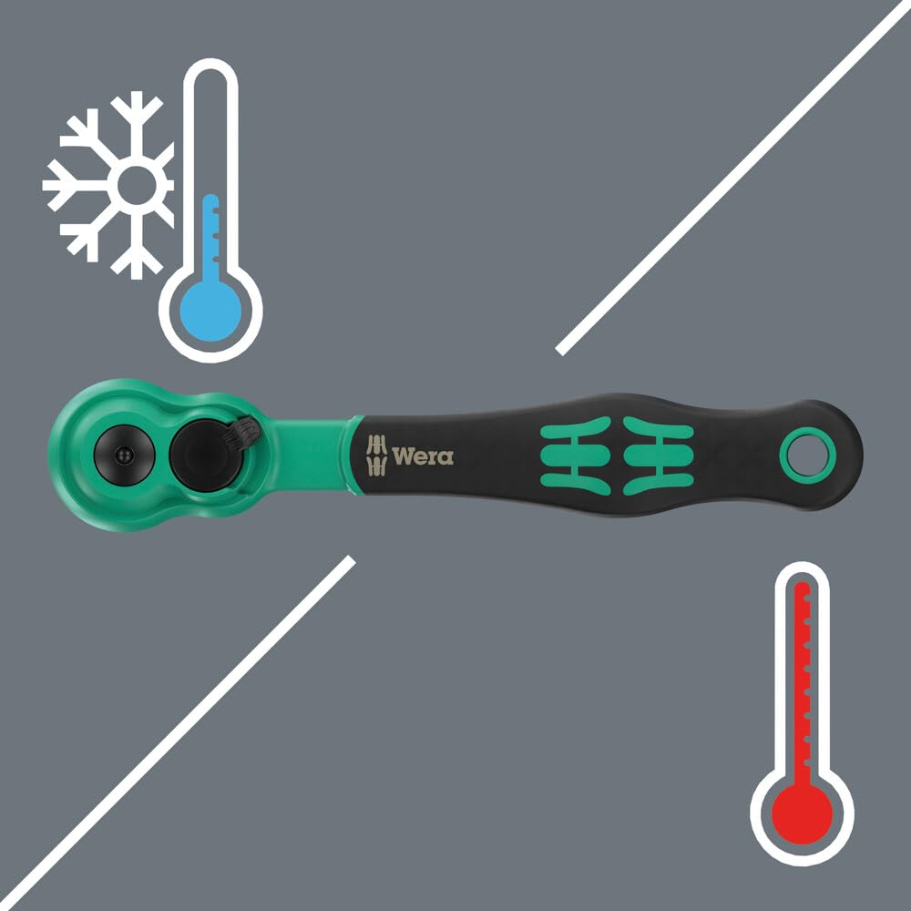 8100 SA 15 Zyklop Comfort Ratchet Set, reversing Lever, 1/4" Drive, Imperial, 28 Pieces - Image 5