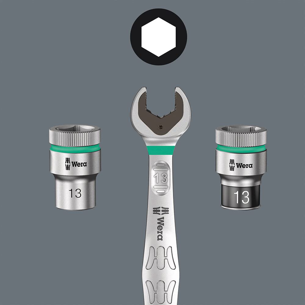 Wera 05004017001 8100 SA 7 Zyklop Metric Metal Ratchet Set with Push-Through Square, 28 Piece, 1/4" Drive - Image 9
