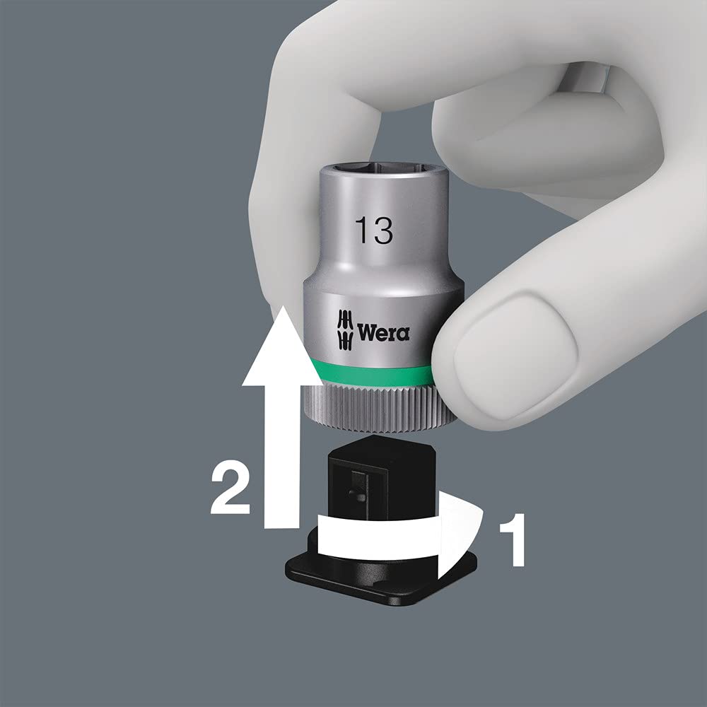8100 SA 15 Zyklop Comfort Ratchet Set, reversing Lever, 1/4" Drive, Imperial, 28 Pieces - Image 10